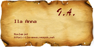 Ila Anna névjegykártya